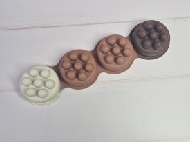 Molde silicona 4 jabones masajeadores redondos 